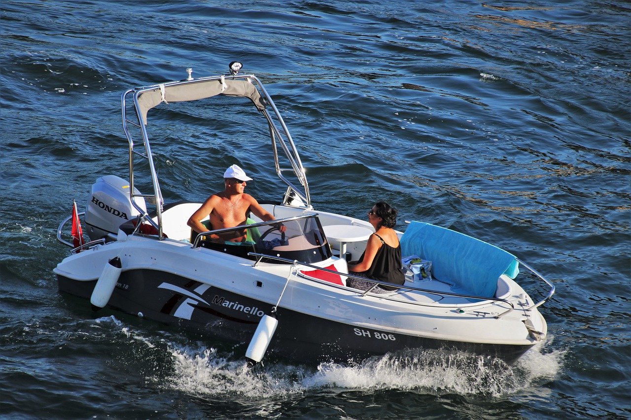 Couple boating