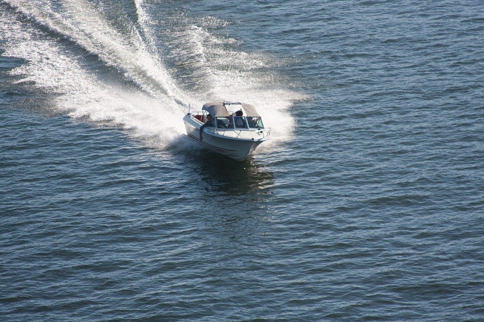 Boat going fast in the water
